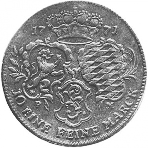 Реверс монеты Герцогство Берг, 1 талер, 1771