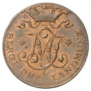 Аверс монеты Герцогство Берг, ½ штюбера, 1805, Монограмма c ✿. Инициалы гравера "S"