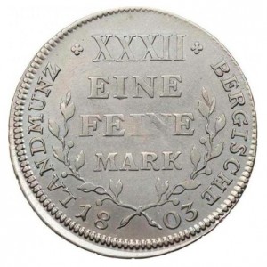 Реверс монеты Герцогство Берг, ½ талера, 1803-1804