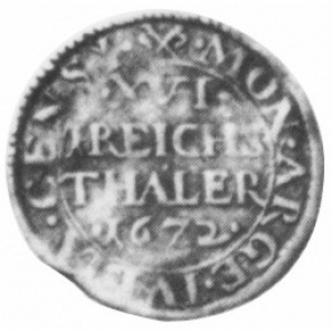 Реверс монеты Герцогство Берг, 1/16 талера, 1671-1672