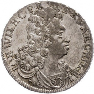Аверс монеты Герцогство Берг, ⅙ талера, 1707