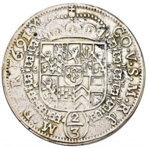 Реверс монеты Герцогство Берг, ⅔ талера, 1691