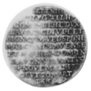 Аверс монеты Герцогство Берг, ¼ талера, 1653, Смерть Вольфганга Вильгельма
