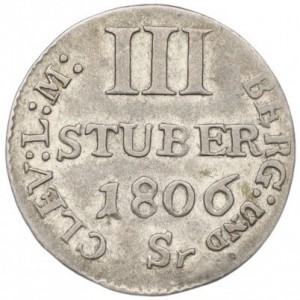 Реверс монеты Герцогство Берг, 3 штюбера, 1806-1807