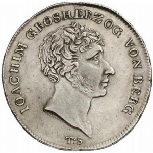 Аверс монеты Герцогство Берг, 1 талер, 1807, Надпись на реверсе: "1 BERGISCHER CASSA THALER"
