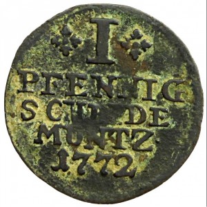 Реверс монеты Город Хильдесхайм, 1 пфенниг, 1762-1772