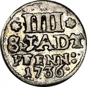 Реверс монеты Город Хильдесхайм, 4 пфеннига, 1730-1764