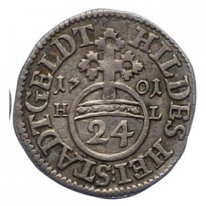 Реверс монеты Город Хильдесхайм, 1/24 талера, 1688-1755