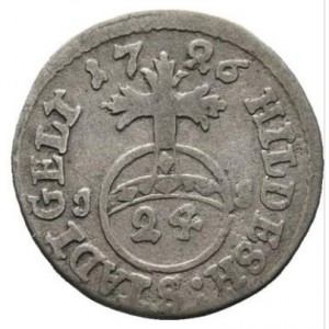 Реверс монеты Город Хильдесхайм, 1/24 талера, 1726-1727