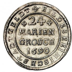 Реверс монеты Город Хильдесхайм, 24 мариенгроша, 1674-1721