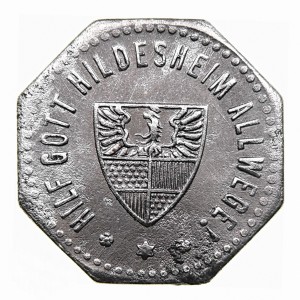 Аверс монеты Город Хильдесхайм, 5 пфеннигов, 1918, Диаметр 18,3 мм