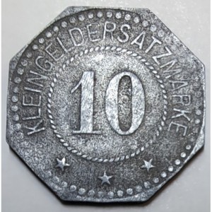 Реверс монеты Город Хильдесхайм, 10 пфеннигов, 1917, Частный выпуск - Фабрика по производству кухонных плит и печей А…