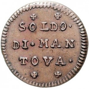 Реверс монеты Мантуя, 1 сольдо, 1731-1736