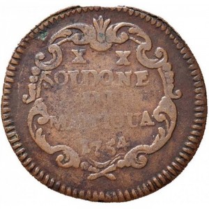 Реверс монеты Мантуя, 1 сольдон, 1750-1758