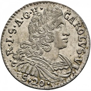 Аверс монеты Мантуя, 20 сольдо, 1714-1736