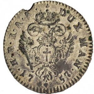 Реверс монеты Мантуя, 40 сольдо, 1757-1758