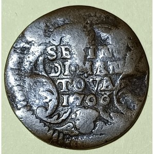 Реверс монеты Мантуя, 1 сесино, 1706