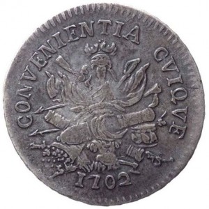 Реверс монеты Мантуя, ½ скудо, 1701-1702