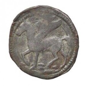 Реверс монеты Мантуя, 1 сесино, 1519, Пегас на реверсе