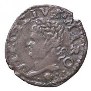 Аверс монеты Мантуя, 1 сесино, 1519, На реверсе - Св. Лонгин Сотник стоя