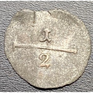 Реверс монеты Герцогство Вюртемберг, ½ крейцера, 1758