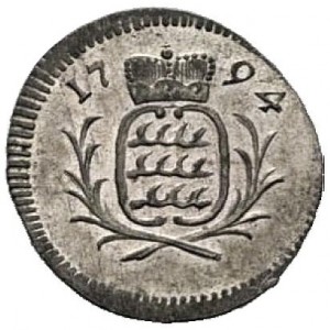 Аверс монеты Герцогство Вюртемберг, ½ крейцера, 1794