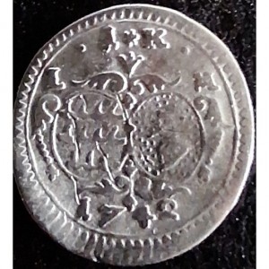 Реверс монеты Герцогство Вюртемберг, 1 крейцер, 1742