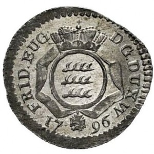 Аверс монеты Герцогство Вюртемберг, 1/48 талера, 1796