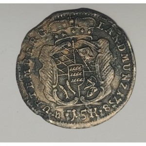 Реверс монеты Герцогство Вюртемберг, 3 крейцера, 1758