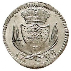 Реверс монеты Герцогство Вюртемберг, 3 крейцера, 1798