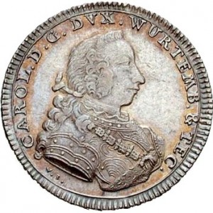 Аверс монеты Герцогство Вюртемберг, ¼ талера, 1744