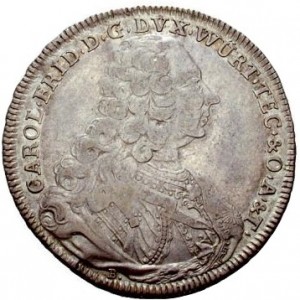 Аверс монеты Герцогство Вюртемберг, ½ талера, 1739