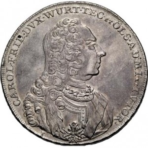 Аверс монеты Герцогство Вюртемберг, ½ талера, 1740