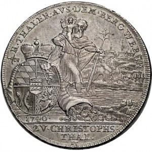 Реверс монеты Герцогство Вюртемберг, ½ талера, 1740