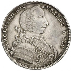 Аверс монеты Герцогство Вюртемберг, ½ талера, 1745