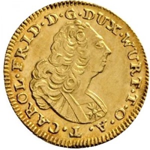 Аверс монеты Герцогство Вюртемберг, ¼ дуката, 1738