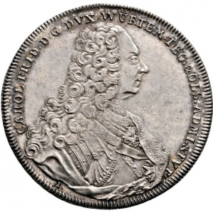 Аверс монеты Герцогство Вюртемберг, 1 талер, 1739