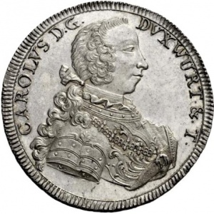 Аверс монеты Герцогство Вюртемберг, 1 талер, 1744