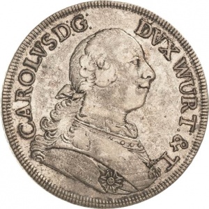 Аверс монеты Герцогство Вюртемберг, 1 талер, 1759