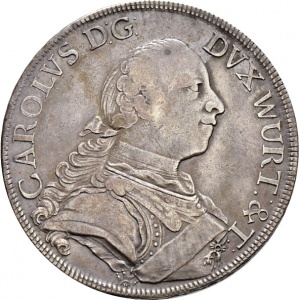 Аверс монеты Герцогство Вюртемберг, 1 талер, 1759