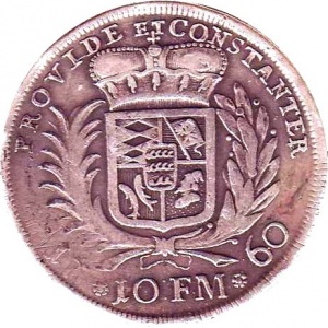 Реверс монеты Герцогство Вюртемберг, 1 талер, 1760