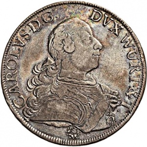 Аверс монеты Герцогство Вюртемберг, 1 талер, 1761