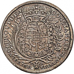 Реверс монеты Герцогство Вюртемберг, 1 талер, 1761
