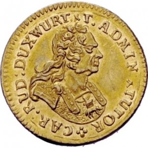Аверс монеты Герцогство Вюртемберг, ½ дуката, 1737