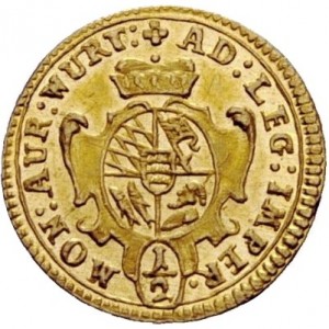 Реверс монеты Герцогство Вюртемберг, ½ дуката, 1737
