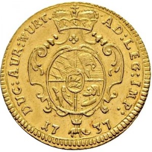 Реверс монеты Герцогство Вюртемберг, 1 дукат, 1737