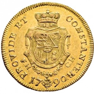 Реверс монеты Герцогство Вюртемберг, 1 дукат, 1790