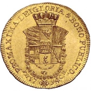 Реверс монеты Герцогство Вюртемберг, 1 дукат, 1794