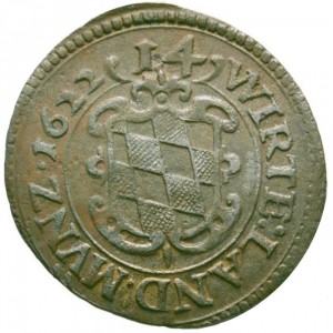 Реверс монеты Герцогство Вюртемберг, 1/14 талера, 1621-1622