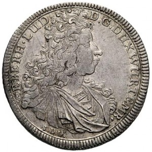 Аверс монеты Герцогство Вюртемберг, ½ талера, 1694, Герб между пальмовыми ветвями